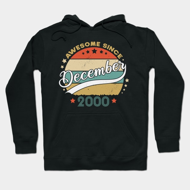 Awesome Since December 2000 Birthday Retro Sunset Vintage Hoodie by SbeenShirts